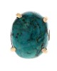 Large Oval Turquoise Ring in Yellow Gold